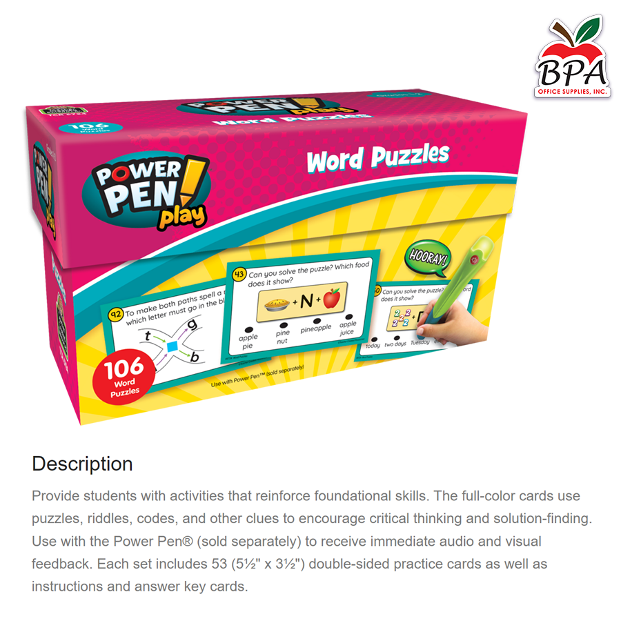 Teacher Created Resources • Power Pen Play: Word Puzzles Gr. 1–2